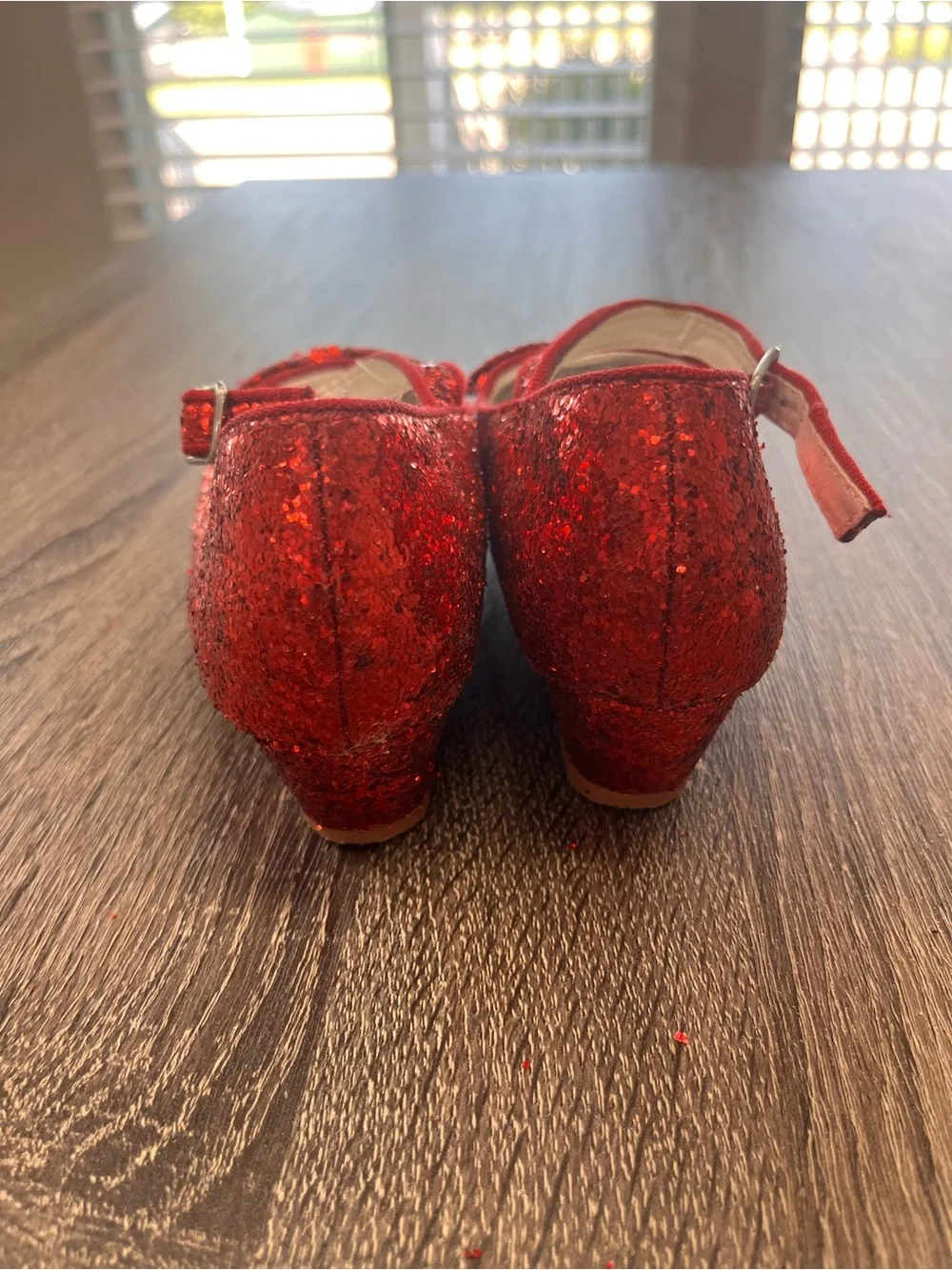 Kids Red Glitter Mary Jane Dress Shoes with Bow Dorthy Wizard of Oz Costume